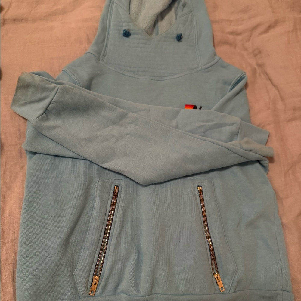 Aviator Nation Light Blue Hoodie Sweater